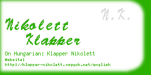 nikolett klapper business card